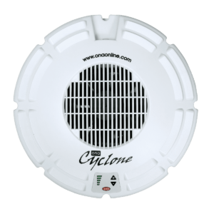ONA Cyclone Fan is a portable odour neutralisation fan that permanently removes odours using ONA odour eliminating gel. Ideal for removing bad smells indoors.