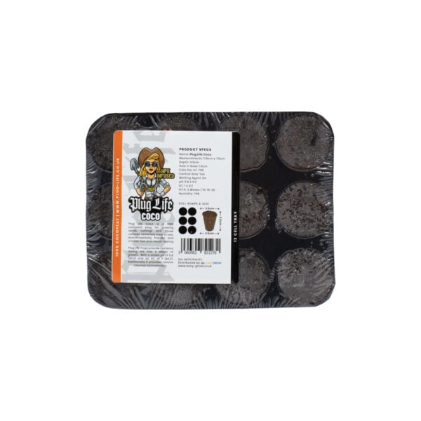 Plug Life Coco Mini Propagation Tray contains 12 100% coco peat plugs providing fast and robust plant rooting